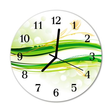 tulup.si Steklena okrogla ura Abstraktne linije fi 30 cm Črne kazalke