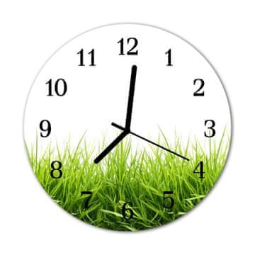 tulup.si Steklena okrogla ura Grass fi 30 cm Črne kazalke