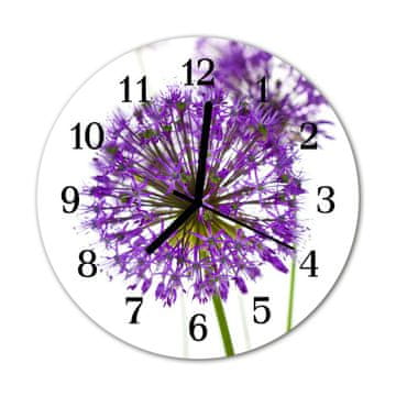 tulup.si Steklena okrogla ura Flower fi 30 cm Črne kazalke