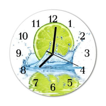 tulup.si Steklena okrogla ura Voda limes fi 30 cm Črne kazalke