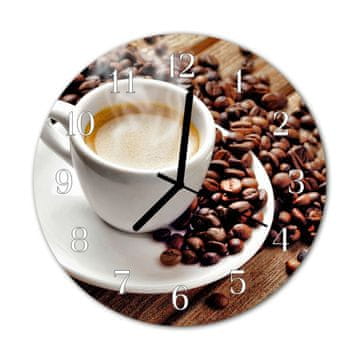 tulup.si Steklena okrogla ura Kava mug fi 30 cm