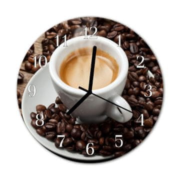 tulup.si Steklena okrogla ura Kava mug fi 30 cm