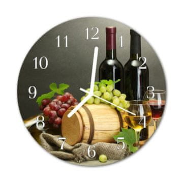 tulup.si Steklena okrogla ura Grozdje za vino fi 30 cm