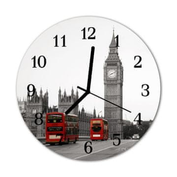 tulup.si Steklena okrogla ura London fi 30 cm Črne kazalke