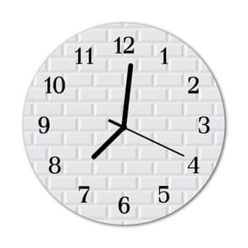 tulup.si Steklena okrogla ura Brick fi 30 cm Črne kazalke