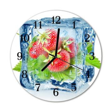 tulup.si Steklena okrogla ura Jagodni sladoled fi 30 cm Črne kazalke