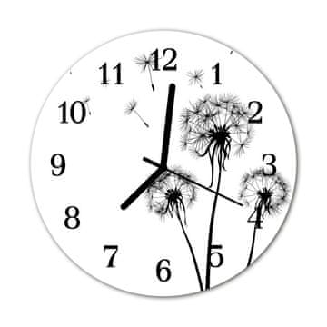 tulup.si Steklena okrogla ura Dandelion fi 30 cm Črne kazalke