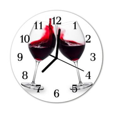 tulup.si Steklena okrogla ura Vino fi 30 cm Črne kazalke