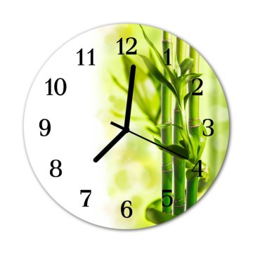 tulup.si Steklena okrogla ura Bamboo fi 30 cm Črne kazalke