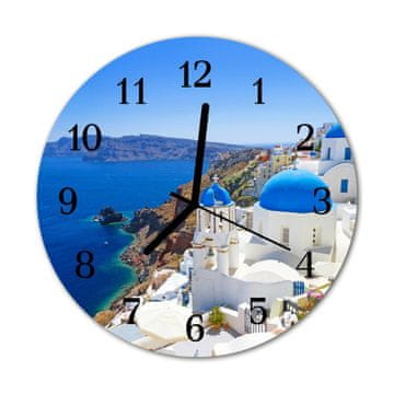 tulup.si Steklena okrogla ura Santorini fi 30 cm Črne kazalke