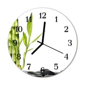 tulup.si Steklena okrogla ura Bamboo fi 30 cm Črne kazalke