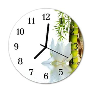 tulup.si Steklena okrogla ura Bamboo fi 30 cm Črne kazalke