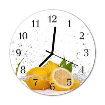 tulup.si Steklena okrogla ura Limone fi 30 cm Črne kazalke