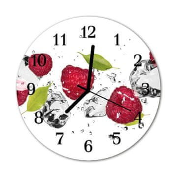tulup.si Steklena okrogla ura Maline fi 30 cm Črne kazalke