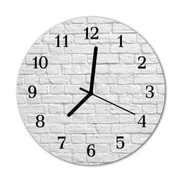 tulup.si Steklena okrogla ura Brick fi 30 cm Črne kazalke