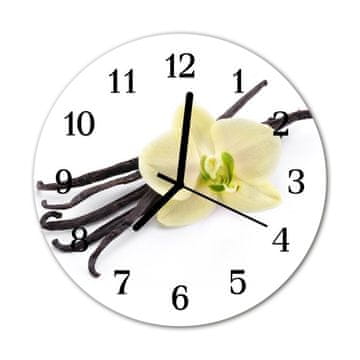 tulup.si Steklena okrogla ura Vanilla fi 30 cm Črne kazalke