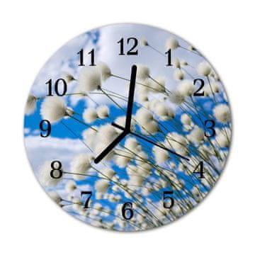 tulup.si Steklena okrogla ura Cotton fi 30 cm Črne kazalke