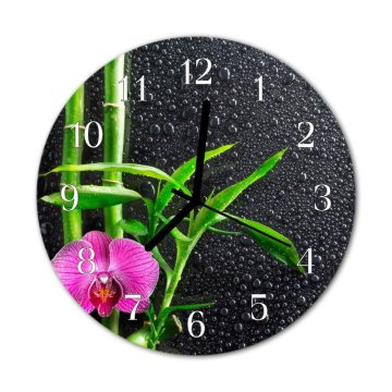 tulup.si Steklena okrogla ura Bamboo spa fi 30 cm