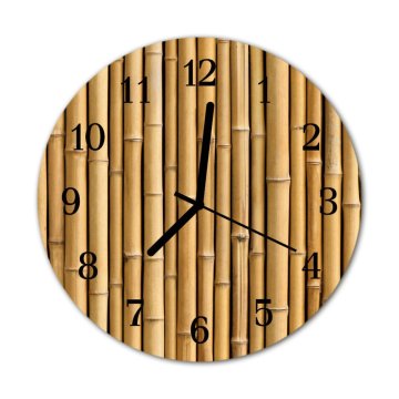 tulup.si Steklena okrogla ura Bamboo fi 30 cm Črne kazalke