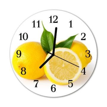 tulup.si Steklena okrogla ura Limone fi 30 cm Črne kazalke