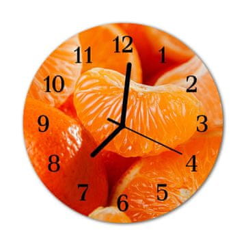 tulup.si Steklena okrogla ura Mandarine fi 30 cm Črne kazalke