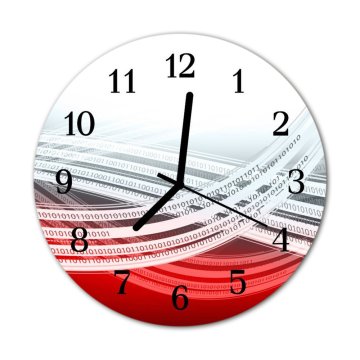 tulup.si Steklena okrogla ura Abstrakcija fi 30 cm Črne kazalke