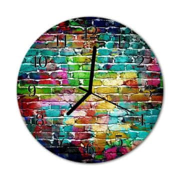 tulup.si Steklena okrogla ura Brick fi 30 cm Črne kazalke