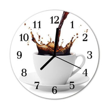 tulup.si Steklena okrogla ura Kava fi 30 cm Črne kazalke