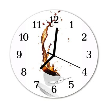 tulup.si Steklena okrogla ura Kava fi 30 cm Črne kazalke