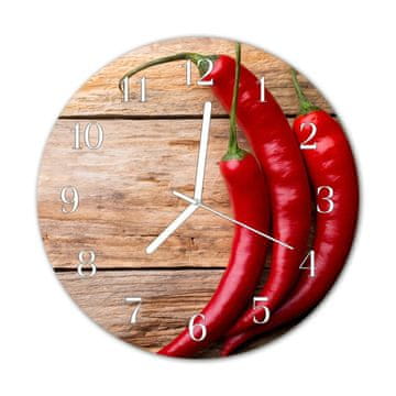 tulup.si Steklena okrogla ura Čili paprika fi 30 cm