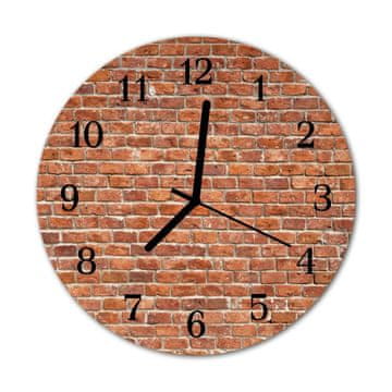 tulup.si Steklena okrogla ura Brick fi 30 cm Črne kazalke