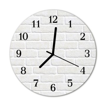 tulup.si Steklena okrogla ura Brick fi 30 cm Črne kazalke