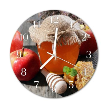 tulup.si Steklena okrogla ura Jabolko medu fi 30 cm