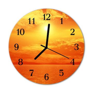 tulup.si Steklena okrogla ura Sun fi 30 cm Črne kazalke