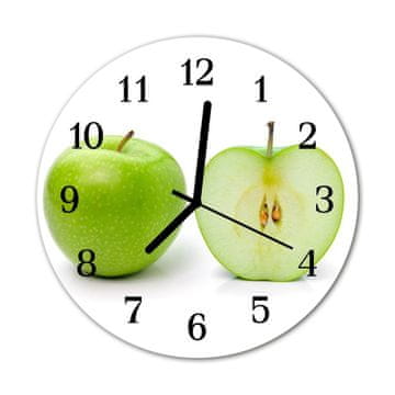 tulup.si Steklena okrogla ura Apple fi 30 cm Črne kazalke