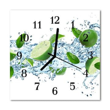 tulup.si Steklena kvadratna ura Lime 30x30 cm Črne kazalke