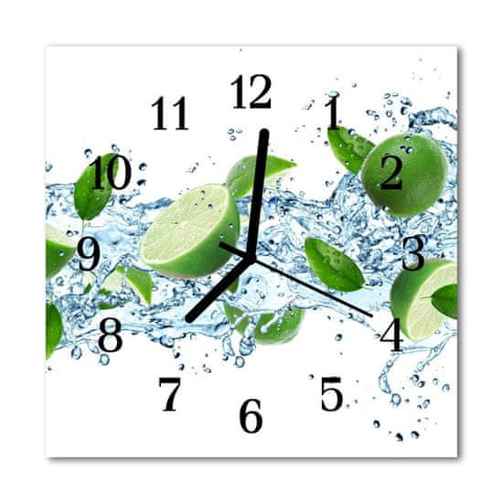 tulup.si Steklena kvadratna ura Lime 30x30 cm Črne kazalke