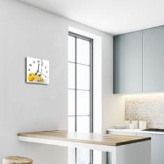 tulup.si Steklena kvadratna ura Limone 30x30 cm Črne kazalke