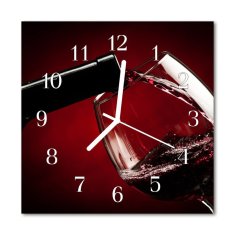tulup.si Steklena kvadratna ura Kozarec za vino 30x30 cm