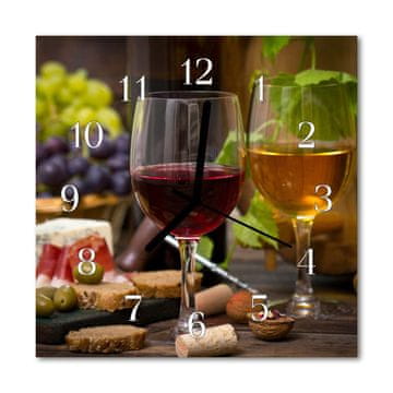 tulup.si Steklena kvadratna ura Kozarec za vino 30x30 cm