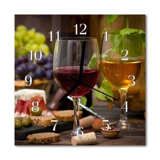 tulup.si Steklena kvadratna ura Kozarec za vino 30x30 cm
