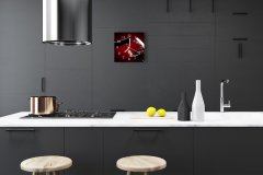 tulup.si Steklena kvadratna ura Kozarec za vino 30x30 cm