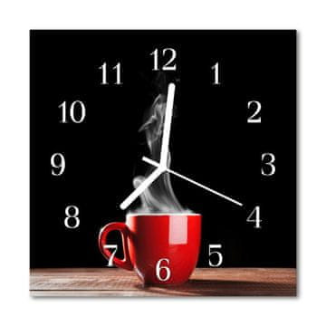 tulup.si Steklena kvadratna ura Kava mug 30x30 cm
