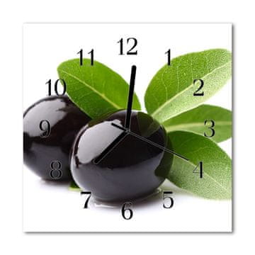 tulup.si Steklena kvadratna ura Olive 30x30 cm Črne kazalke