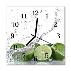 tulup.si Steklena kvadratna ura Lime 30x30 cm Črne kazalke