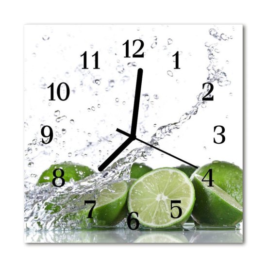 tulup.si Steklena kvadratna ura Lime 30x30 cm Črne kazalke