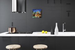 tulup.si Steklena kvadratna ura Mestne stavbe 30x30 cm