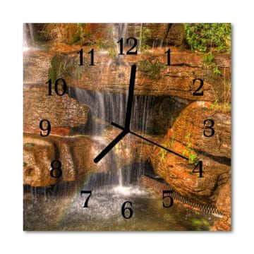 tulup.si Steklena kvadratna ura Slap 30x30 cm Črne kazalke