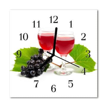 tulup.si Steklena kvadratna ura Grozdje za vino 30x30 cm Črne kazalke