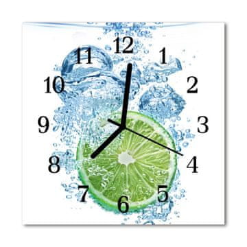 tulup.si Steklena kvadratna ura Lime 30x30 cm Črne kazalke